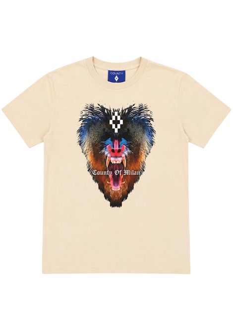 Cream cotton T-shirt for children MARCELO BURLON | JBTH011PANNA